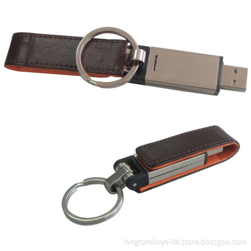 Leather Keychain USB Flash Drive
